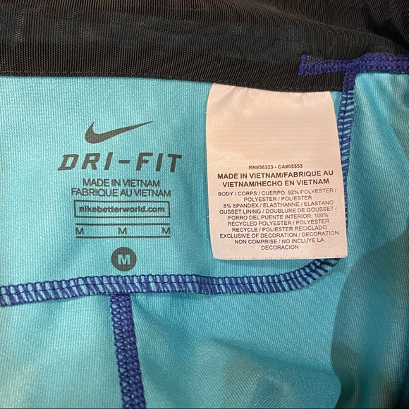 Nike Dri-Fit Blue Capri Drawstring Leggings Womens Medium Crop Workout Pants - Picture 3 of 3